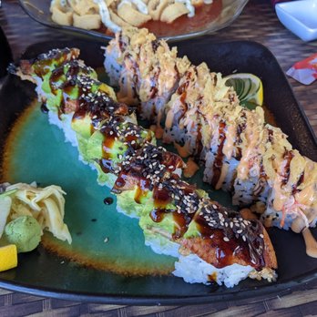 Steak & Main - Dragon Roll (left) and Amazing Roll (right). Both were really good! - Steakhouses Near Me - North East, Maryland Steak & Main - Dragon Roll (left) and Amazing Roll (right). Both were really good! - Steakhouses Near Me - North East, Maryland