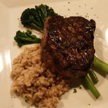 Back Room Steakhouse - NY strip with risotto and broccoli - Steakhouses Near Me - Apopka, Florida Back Room Steakhouse - NY strip with risotto and broccoli - Steakhouses Near Me - Apopka, Florida
