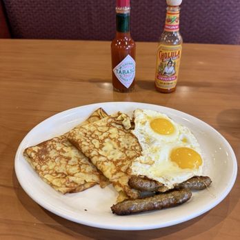 Loaded Cafe - Plain Crepe, eggs, and sausages - American Near Me - Placentia, California