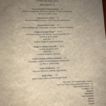 Bar Virgile - Lunch menu - Bars Near Me - Durham, North Carolina