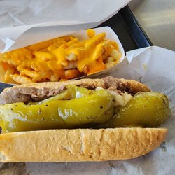 Luke's of Chicago - Italian Beef with provolone cheese and sweet peppers