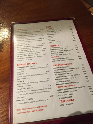 Menu photo 2 Gibneys Gormanston Balbriggan, MH Menu photo 2 Gibneys Gormanston Balbriggan, MH