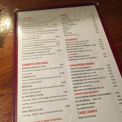 Gibneys Gormanston - Menu