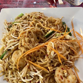 HTAW METTA - Pad Thai with shrimp...asked for it to be spicy. This photo was after I had several bites. - Sushi Bars Near Me - Indianapolis, Indiana