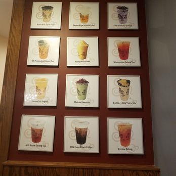 Gong Cha - Some options advertised near our table, there a whole bunch more available. - Bubble Tea Near Me - Katy, Texas