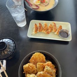 Tonkotsu ramen Gyoza Vegetable Tempura Tonkotsu ramen Gyoza Vegetable Tempura