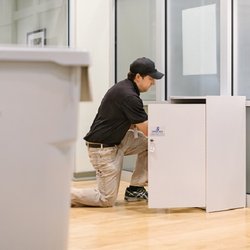 Shred Ace - Executive console being serviced as part of a scheduled shredding program.