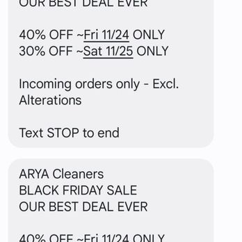 ARYA Cleaners - ARYA did not honor their offer. - Dry Cleaning Near Me - Chula Vista, California ARYA Cleaners - ARYA did not honor their offer. - Dry Cleaning Near Me - Chula Vista, California