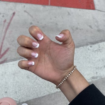 Tip to Toe Nails - Gel French tip manicure slayed by ghana - Nail Salons Near Me - Denver, Colorado Tip to Toe Nails - Gel French tip manicure slayed by ghana - Nail Salons Near Me - Denver, Colorado