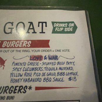 Rodeo Goat - And in this corner...  Come out CHOMPING!!! - Burgers Near Me - Dallas, Texas