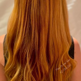 Mane De Leon Salon - copper blonde balayage toned with Redken Shades EQ  (8CR/7CC) yellow kicker and clear.  Shadow root in Kenra 9N & 6CR.  Love it! - Hair Salons Near Me - Kyle, Texas