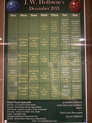 Menu photo 1 J W Holstein's Saloon Tinley Park, IL