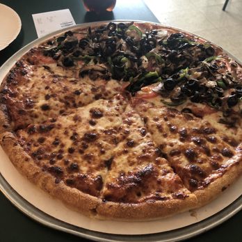 Depot Square Pizzeria - Half veggie, half cheese. - Italian Near Me - Northfield, Vermont