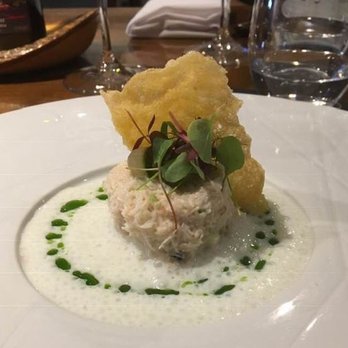 The Old Stamp House Restaurant - Ravenglass Crab salad Avocado with Pink Grapefruit & Radish jus - British Near Me - Ambleside, CMA