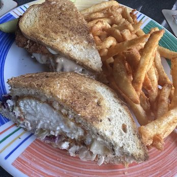 Shrimpers Grill & Raw Bar - The "famous" grouper ruben. Missing sauerkraut but perfectly fried and a healthy portion - Seafood Near Me - Stuart, Florida Shrimpers Grill & Raw Bar - The "famous" grouper ruben. Missing sauerkraut but perfectly fried and a healthy portion - Seafood Near Me - Stuart, Florida