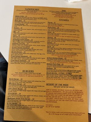Menu photo 1 Barski Baldwin, MI Menu photo 1 Barski Baldwin, MI