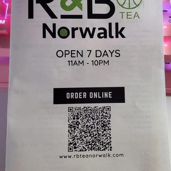 R&B Tea - Page 1 (05/13/22)  You can order online w/ this QR code! - Coffee & Tea Near Me - Norwalk, California