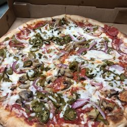 Elizabeth's Pizza Express - Pepperoni, onion, bell pepper, mushroom, jalapeño