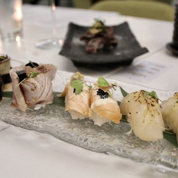 INTIMO - From left to right: Inti.mo Sushi Bomb, Hamachi Sushi Bomb, Salmon Nigiri, Conchita Parmesana Nigiri - Peruvian Near Me - Miami Beach, Florida INTIMO - From left to right: Inti.mo Sushi Bomb, Hamachi Sushi Bomb, Salmon Nigiri, Conchita Parmesana Nigiri - Peruvian Near Me - Miami Beach, Florida