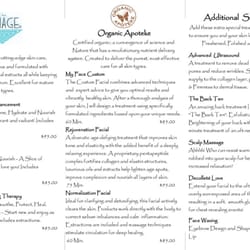 My Face by Malite - Facial menu.........