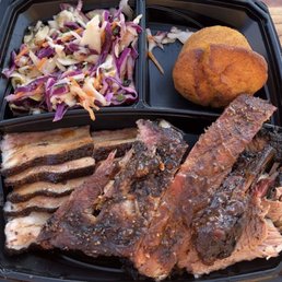 3 Meats Bento Box (brisket, char siu, ribs). Note they forgot the dirty rice that I had to go back and ask for. 3 Meats Bento Box (brisket, char siu, ribs). Note they forgot the dirty rice that I had to go back and ask for.