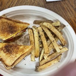 Tiffany, fried bologna sandwich with hand, cut real potato, french fries seasoned perfectly! Tiffany, fried bologna sandwich with hand, cut real potato, french fries seasoned perfectly!