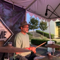 Biltmore fedora, vintage Zildjian cymbals & 1968 Rodgers drum set at Last Name Brewing.