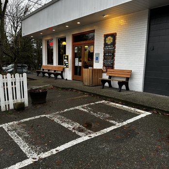 Blazing Bagels - a parking lot in front of a restaurant - Bagels Near Me - Seattle, Washington