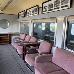 Evansville Museum - Train car-groovy upholstery!