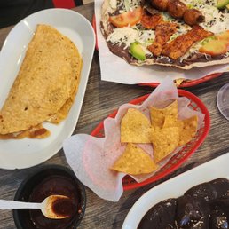 a table of mexican food