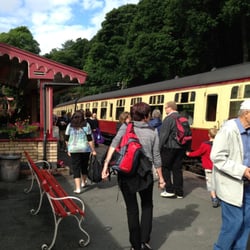 Lakeside & Haverthwaite Railway - People getting ready to board the train to Lake Windermere.