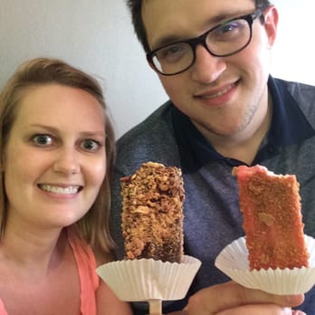 Le Pops - Salted caramel dipped in dark chocolate and rolled in pralined almonds and a strawberry vanilla rolled in graham crackers. - Ice Cream & Frozen Yogurt Near Me - Little Rock, Arkansas Le Pops - Salted caramel dipped in dark chocolate and rolled in pralined almonds and a strawberry vanilla rolled in graham crackers. - Ice Cream & Frozen Yogurt Near Me - Little Rock, Arkansas