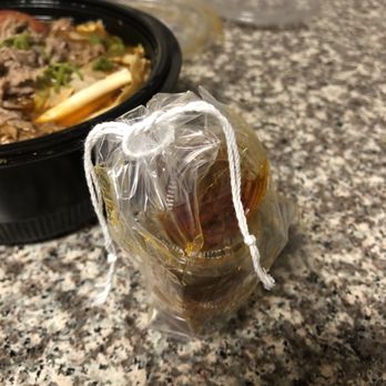 Boiling Point - Cute plastic bag with sauces - Taiwanese Near Me - Pasadena, California