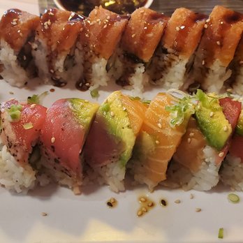 Yoi Tomo - Rainbow scallop and plastic Glad Wrap roll - Japanese Near Me - Boise, Idaho Yoi Tomo - Rainbow scallop and plastic Glad Wrap roll - Japanese Near Me - Boise, Idaho