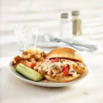 Sunset Grill - It's lunch time! Try our Southwest Chicken Sandwich made with fresh, halal chicken breast, Swiss cheese, sautéed veggies and Sunset Sauce! - Diners Near Me - Whitby, Ontario Sunset Grill - It's lunch time! Try our Southwest Chicken Sandwich made with fresh, halal chicken breast, Swiss cheese, sautéed veggies and Sunset Sauce! - Diners Near Me - Whitby, Ontario