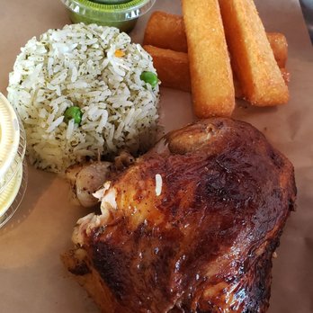 Viva Chicken - 1/4 dark chicken with yuca and cilantro rice. Aji Amarillo and Huacatay sauces - Chicken Shop Near Me - Summerville, South Carolina Viva Chicken - 1/4 dark chicken with yuca and cilantro rice. Aji Amarillo and Huacatay sauces - Chicken Shop Near Me - Summerville, South Carolina