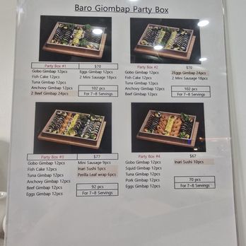 Baro Gimbap - Party Box - Korean Near Me - Fullerton, California Baro Gimbap - Party Box - Korean Near Me - Fullerton, California