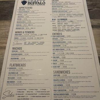 Crafty Buffalo Kitchen and Taphouse - menu - Tacos Near Me - Salisbury, North Carolina