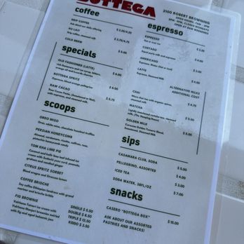 Bottega - Menu - Coffee & Tea Near Me - Austin, Texas