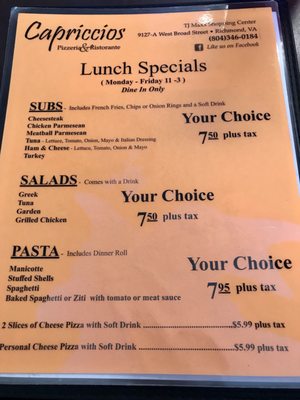 Menu photo 4 Capriccios Italian Restaurant Richmond, VA Menu photo 4 Capriccios Italian Restaurant Richmond, VA
