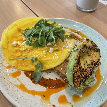 Bluestone Lane Princeton Cafe - Soft Chili Scramble w/ Avocado - Coffee & Tea Near Me - Princeton, New Jersey