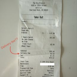 One omelet with no fruit comes to $18.52. And even charged for a delivery fee when it was a pickup! One omelet with no fruit comes to $18.52. And even charged for a delivery fee when it was a pickup!