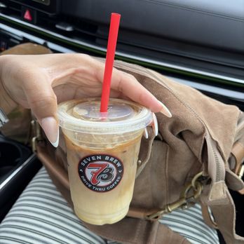 7 Brew Coffee - Iced funnel cake macchiato - Coffee & Tea Near Me - Columbus, Ohio 7 Brew Coffee - Iced funnel cake macchiato - Coffee & Tea Near Me - Columbus, Ohio