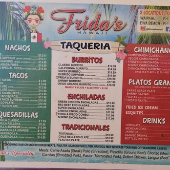 Frida's Hawaii - Menu November 2022 - Tacos Near Me - Ewa Beach, Hawaii Frida's Hawaii - Menu November 2022 - Tacos Near Me - Ewa Beach, Hawaii