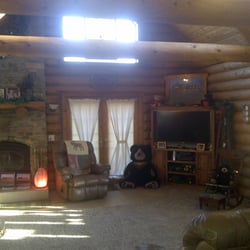 Cabin by the Creek - Living room - much larger than shown (this is 1/4 of it)