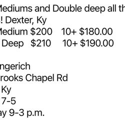 Photo from August 2022. Please check with Pete for current prices and availability.