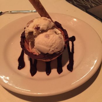 Opus 9 Steakhouse - Ben and Jerry ice cream in waffle bone - Steakhouses Near Me - Williamsburg, Virginia