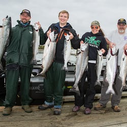 Lance Fisher Fishing - Limit of Coho and Chinook at Buoy 10 near Astoria.