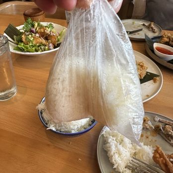 Manon - Sticky Rice balls! Comes with some dishes like the fried chicken - Thai Near Me - Fullerton, California Manon - Sticky Rice balls! Comes with some dishes like the fried chicken - Thai Near Me - Fullerton, California