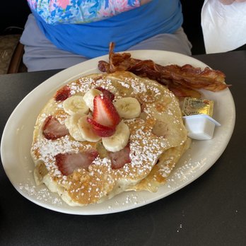 Dam Good Cafe - White chocolate chip/strawberry pancakes. - Breakfast & Brunch Near Me - Dublin, Pennsylvania